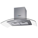 Devanti 900mm Range Hood 90cm Rangehood Glass Canopy-7