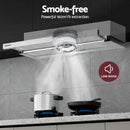 Devanti 900mm Range Hood 90cm Slide out Rangehood Stainless Steel-4