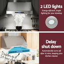 Devanti 900mm Range Hood 3-Speed Fan LED Display Remote Control-7