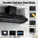 Devanti 1500mm Commercial BBQ Range Hood Dual Motor W/ Remote Control Black-8