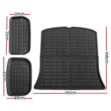Tesla Model Y 2021-2024 Rear Well Front Cargo Trunk Toolbox Boot Liner Floor Mat - 0