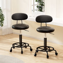 Artiss 2x Salon Stool Swivel Chair Backrest-7