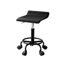 Artiss Salon Stool Square Swivel Chair Black-1