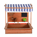 Keezi Kids Sandpit Wooden Canopy Sandbox With Cover Funnel Outdoor Toys 110cm-3