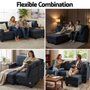 Artiss Modular Sofa Chaise Set 4-seater Dark Grey-5