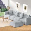Artiss Modular Sofa Chaise Set 5-Seater Grey-7