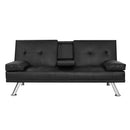 Artiss Sofa Bed 168CM Black PU Leather-1