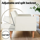 Artiss Sofa Bed Convertible Lounge 3 Seater Futon Couch Recliner Fabric Beige-4