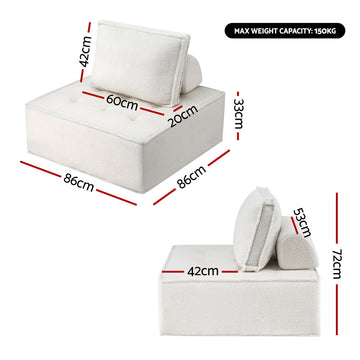 Artiss Floor Sofa Lounge Chair with Pillow - 0