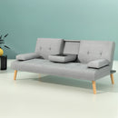Artiss Sofa Bed 188CM Grey Faux Linen-8