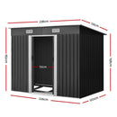 Giantz Garden Shed 2.38x1.31M w/Metal Base Sheds Outdoor Storage Tool Workshop Sliding Door-2