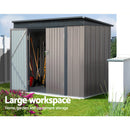 Giantz Garden Shed 2.31x1.31M Sheds Outdoor Storage Tool Metal Workshop Shelter Double Door-4
