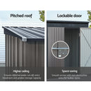 Giantz Garden Shed 2.31x1.31M Sheds Outdoor Storage Tool Metal Workshop Shelter Double Door-5
