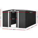 Giantz Garden Shed 2.58x3.14M w/Metal Base Sheds Outdoor Storage Workshop Shelter Sliding Door-2
