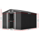 Giantz Garden Shed 2.6x3.9M w/Metal Base Sheds Outdoor Storage Workshop Tool Shelter Sliding Door-2