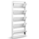 Artiss Shoe Rack Cabinet Mirror 25 Pairs White-5