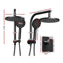 Cefito 9'' Rain Shower Head Set Handheld Round High Pressure Mixer Tap Black-2