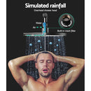 Cefito 9'' Rain Shower Head Set Handheld Round High Pressure Twins Tap Black-4