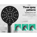 Cefito 9'' Rain Shower Head Set Handheld Round High Pressure Twins Tap Black-5