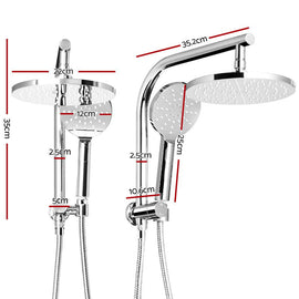 Cefito 9'' Rain Shower Head Set Handheld Round High Pressure Chrome - 0