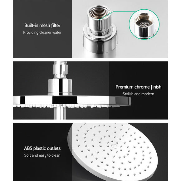 Cefito 9'' Rain Shower Head Set Handheld Round High Pressure Twins Tap�Chrome