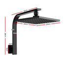 Cefito 8'' Rain Shower Head Wall Arm Square High Pressure Black-2