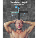 Cefito 8'' Rain Shower Head Wall Arm Square High Pressure Mixer Tap Black-4