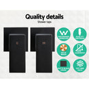Cefito 8'' Rain Shower Head Wall Arm Square High Pressure Twins Tap Black-6
