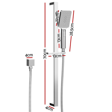 Handheld Shower Head Set 3.1'' High Pressure Silver - 0