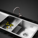 Cefito Kitchen Sink 111X45CM Stainless Steel Basin Double Bowl Silver-8