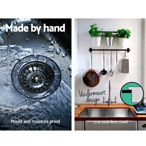 Cefito Kitchen Sink 70X45CM Stainless Steel Basin Single Bowl Silver