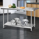 Cefito 430 Stainless Steel Kitchen Benches Work Bench Food Prep Table with Wheels 1524MM x 610MM-8