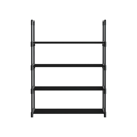 Artiss Shoe Rack Cabinet Stackable 4-tier 12 Pairs Black