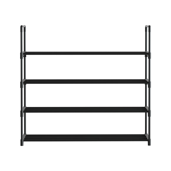 Artiss Shoe Rack 4-tier 16 Pairs Stackable Black