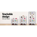 Artiss Shoe Rack Cabinet Stackable 10-Tier Grey-6