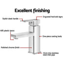 Cefito Bathroom Basin Mixer Tap Square Faucet Vanity Laundry Chrome-6