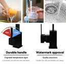 Cefito Kitchen Mixer Tap Mixer Square Sink Faucet Basin Laundry Black-6