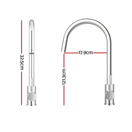 Cefito Kitchen Mixer Tap Mixer Round Sink Faucet Basin Laundry Chrome - 0