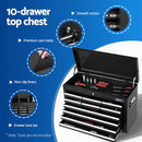 Giantz 13 Drawer Tool Box Cabinet Chest Toolbox Storage Garage Organiser Black-3