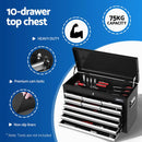 Giantz 15 Drawers Tool Chest Trolley Toolbox 2-in-1 Storage Black& Grey-3