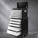 Giantz 15 Drawers Tool Chest Trolley Toolbox 2-in-1 Storage Black& Grey-7