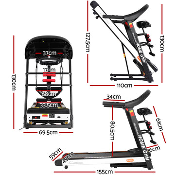 Everfit Treadmill Electric Home Gym Fitness Exercise Machine w/ Massager 450mm - 0
