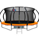 14ft Trampoline Everfit Kids Trampoline Rebounder w/ Ladder Basketball Hoop Orange-1