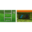 14ft Trampoline Everfit Kids Trampoline Rebounder w/ Ladder Basketball Hoop Orange-8