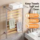 Devanti Electric Heated Towel Rail Rack 14 Bars Wall Mounted Clothes Dry Warmer-2
