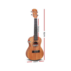 Alpha 26" Ukulele Natural Mahogany Tenor Beginner Gift w/ Carry Bag - 0