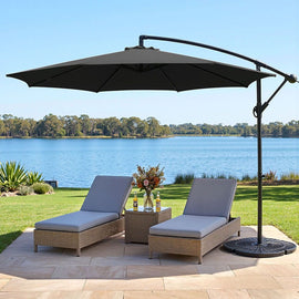 Instahut 3m Outdoor Umbrella Cantilever Beach Garden Patio Black
