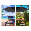 Instahut 3m Outdoor Umbrella Cantilever Beach Garden Patio Charcoal-4