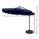 Instahut 3m Outdoor Umbrella w/Base Cantilever Garden Patio Beach Navy-2