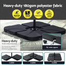 Instahut Outdoor Umbrella 3M Cantilever Beach LED Base Garden Sun Patio Charcoal-6